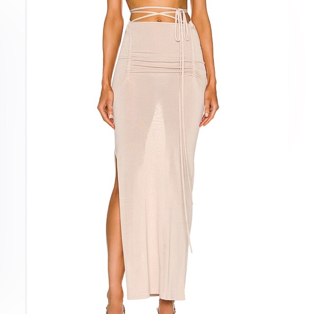 Aya Muse Verona Ruched Skirt, color sand size XS